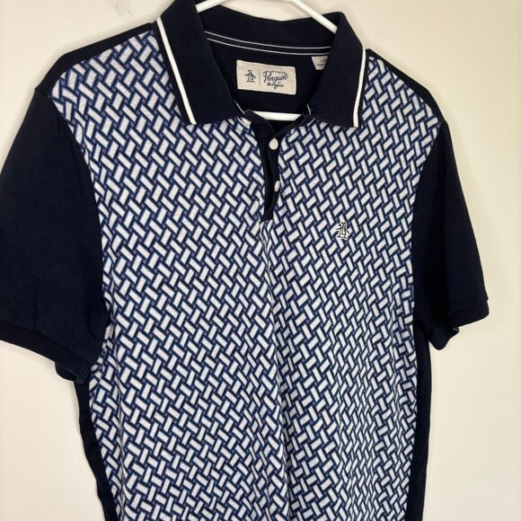 MunsingWear Other - PENGUIN by Munsingwear Polo Mens L Navy Geometric Short Sleeve